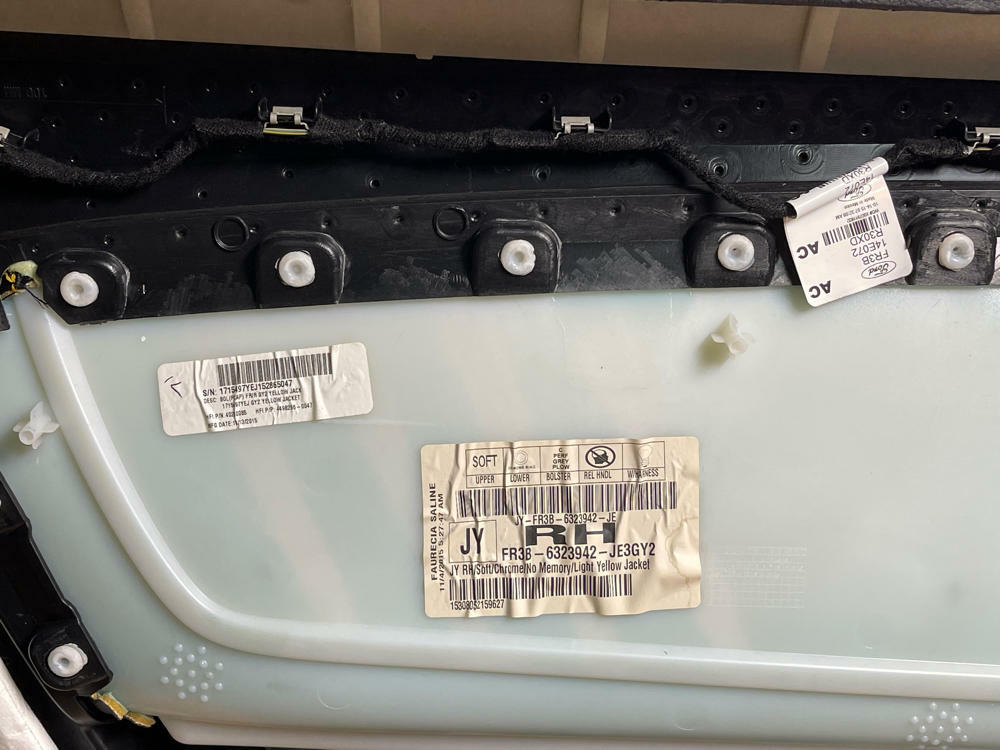 2015-23 Ford Mustang Door Panels Pair LH RH Yellow Stitching 210