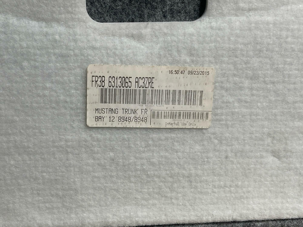 2015-17 Ford Mustang Front Trunk Panel Carpet 210
