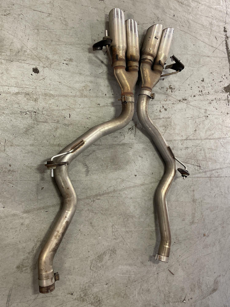 2015-17 Ford Mustang Cat Back No Mufflers w/ Quad Tips 210
