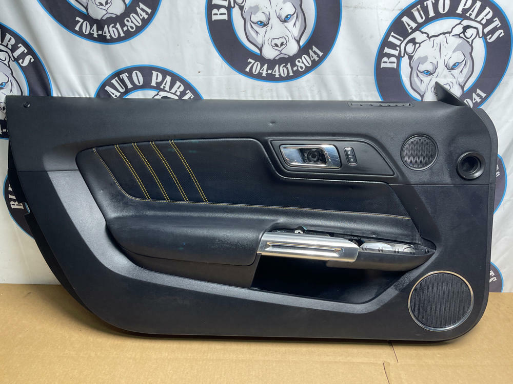 2015-23 Ford Mustang Door Panels Pair LH RH Yellow Stitching 210