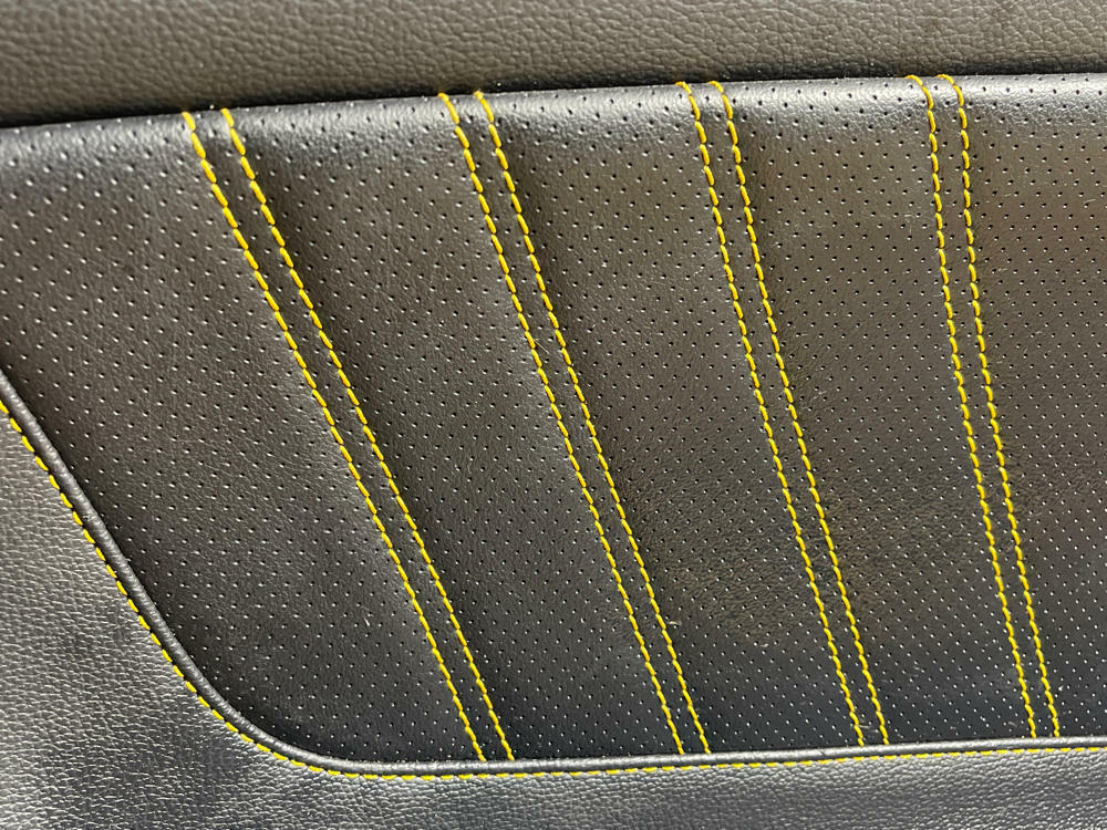 2015-23 Ford Mustang Door Panels Pair LH RH Yellow Stitching 210