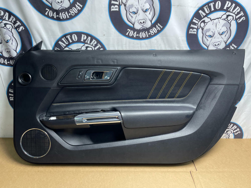 2015-23 Ford Mustang Door Panels Pair LH RH Yellow Stitching 210