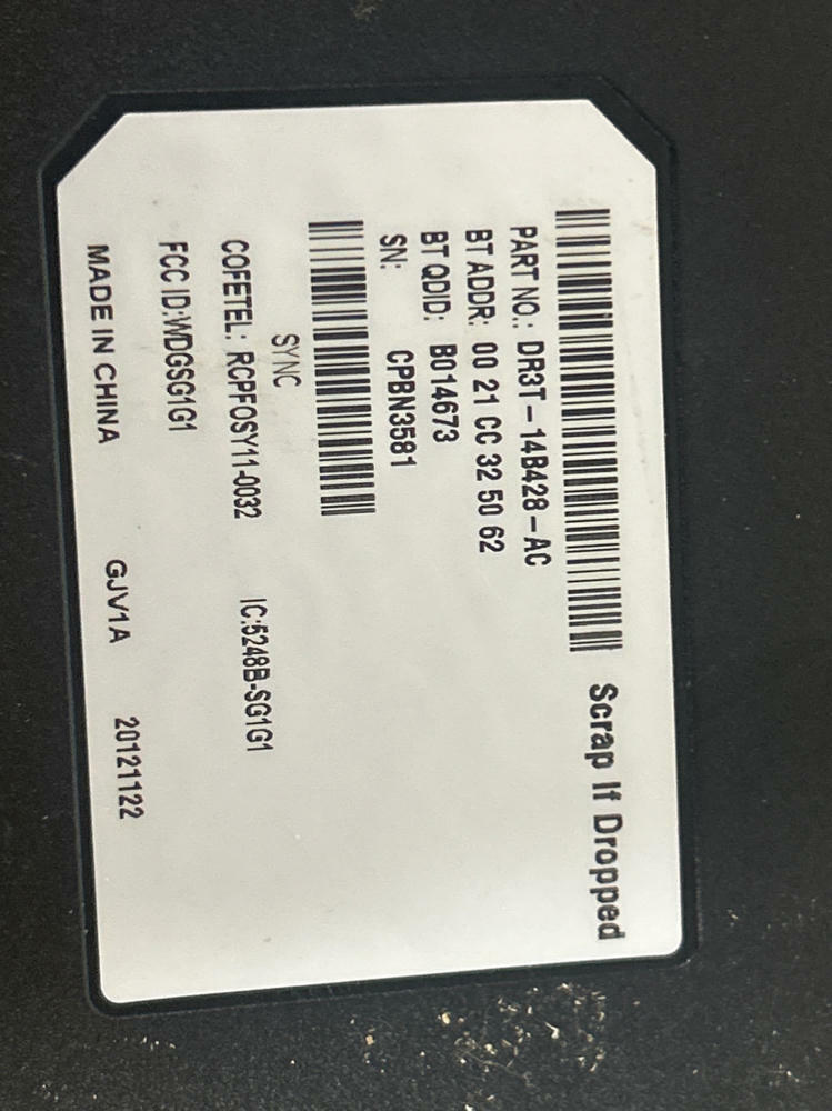 2011-14 Ford Mustang Voice Communication/SYNC Module 239