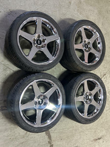2003-04 Ford Mustang SVT Cobra Style 18" SVE 18x9 18x10 Nitto Tires