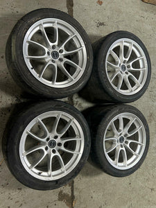 2015-23 Ford Mustang Shelby CS-5 Wheel Set- Chrome Powder, 19x11, 19x9.5