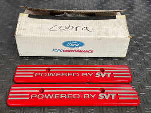 2007-14 Ford Mustang GT500 Coil Pack Cover Pair LH/RH- Powdercoat Red 276