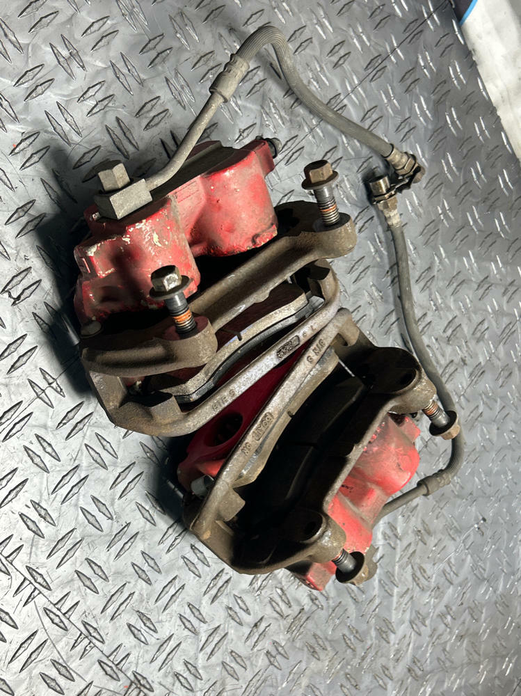 2001 Ford Mustang Bullitt Front Brake Caliper Pair (Red, made by PBR) 271