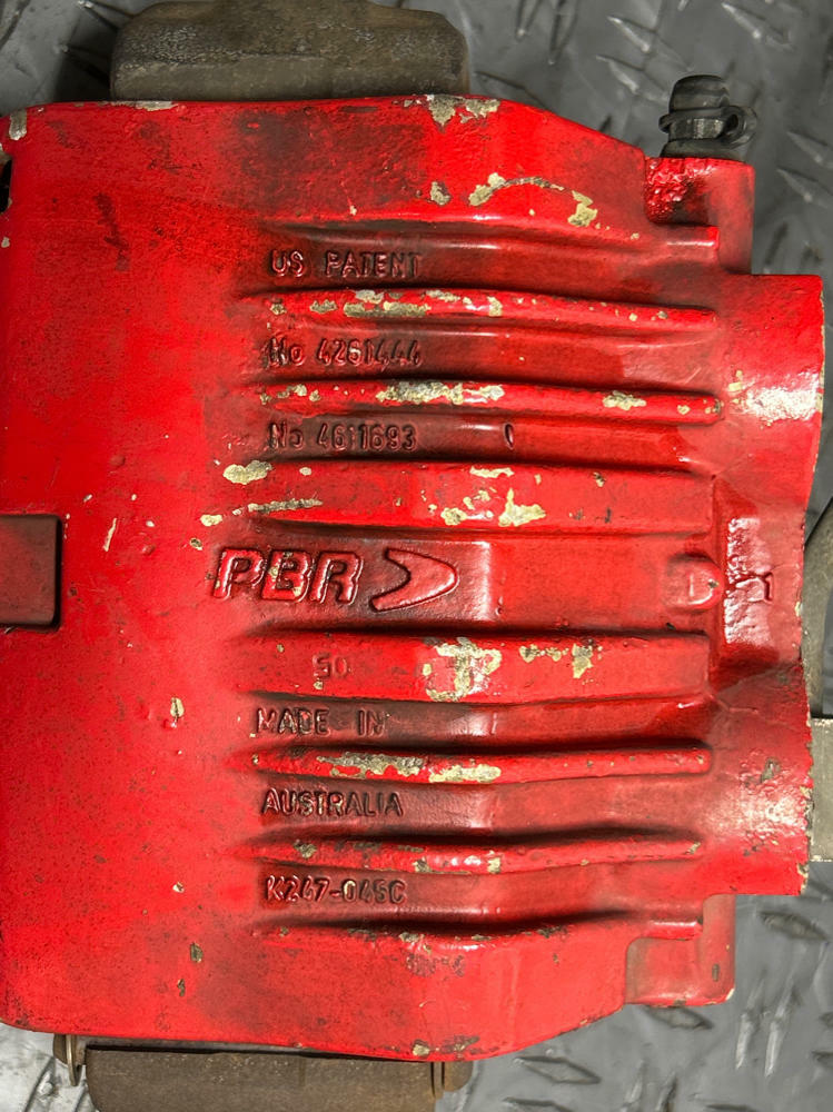 2001 Ford Mustang Bullitt Front Brake Caliper Pair (Red, made by PBR) 271