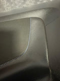 2015-23 Ford Mustang GT Leather Door Panel Pair- Blue Stitching 278