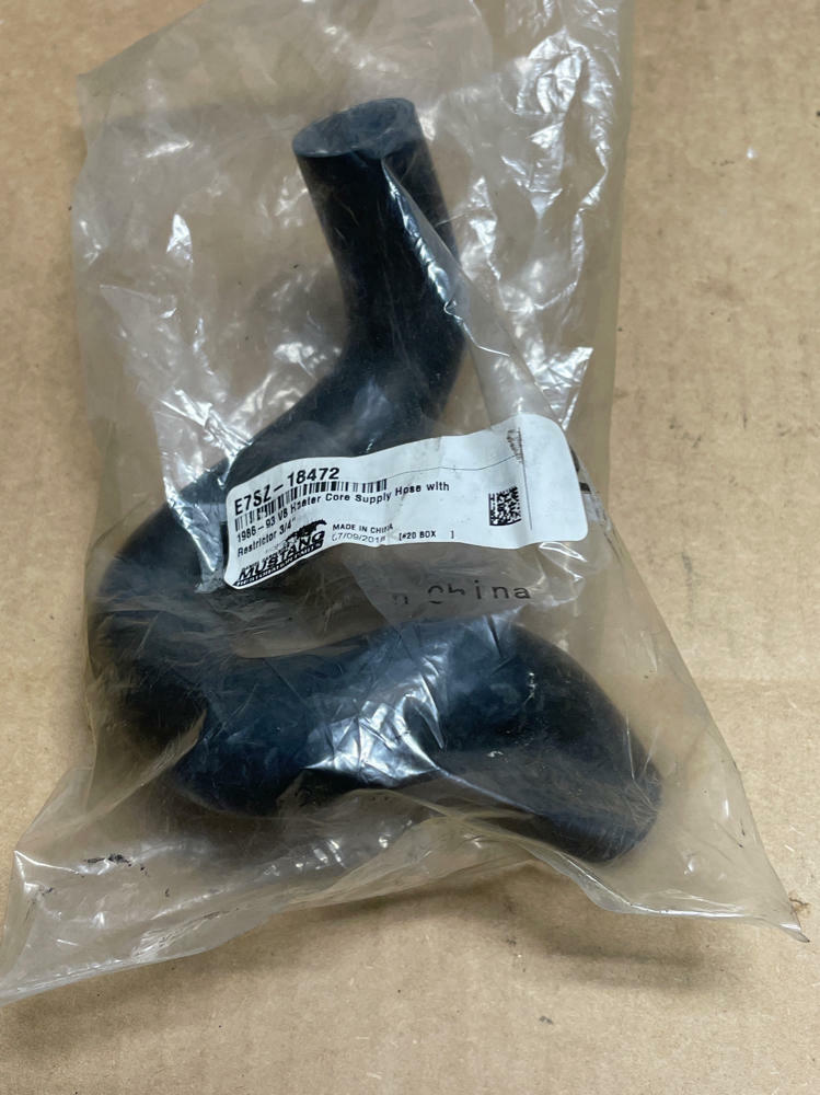 1987-93 Ford Mustang LX NOS 3/4" Heater Core Hose- For 5.0 209