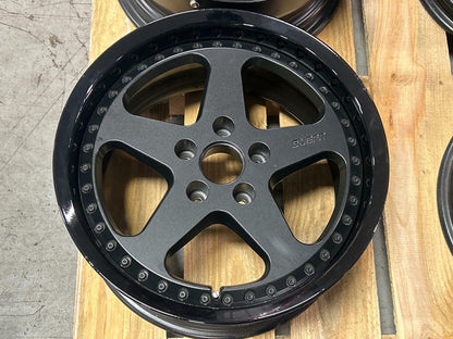 Stern Face II Three Piece Wheels- 17x9.5, Powdercoated Black
