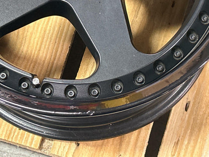 Stern Face II Three Piece Wheels- 17x9.5, Powdercoated Black
