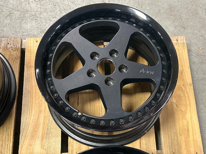 Stern Face II Three Piece Wheels- 17x9.5, Powdercoated Black