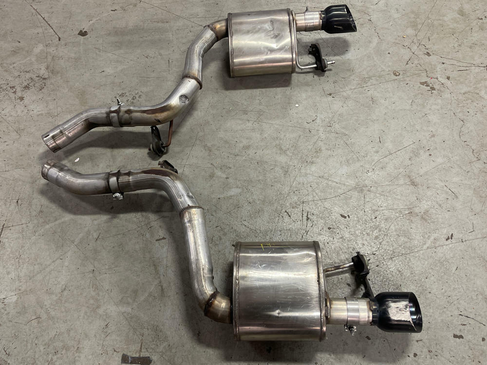 2015-17 Ford Mustang GT Corsa Axle Back Mufflers Pair- Black Tips, Dual Exit 317