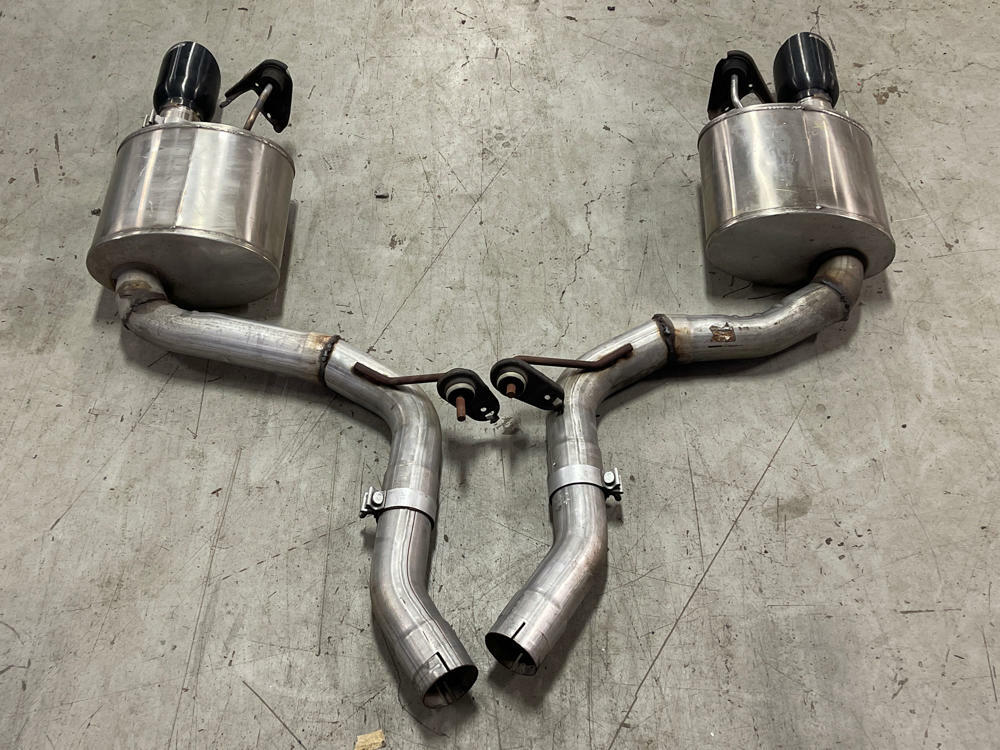 2015-17 Ford Mustang GT Corsa Axle Back Mufflers Pair- Black Tips, Dual Exit 317