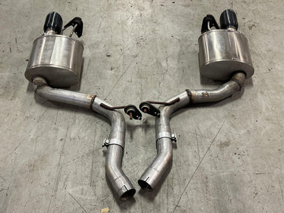 2015-17 Ford Mustang GT Corsa Axle Back Mufflers Pair- Black Tips, Dual Exit 317