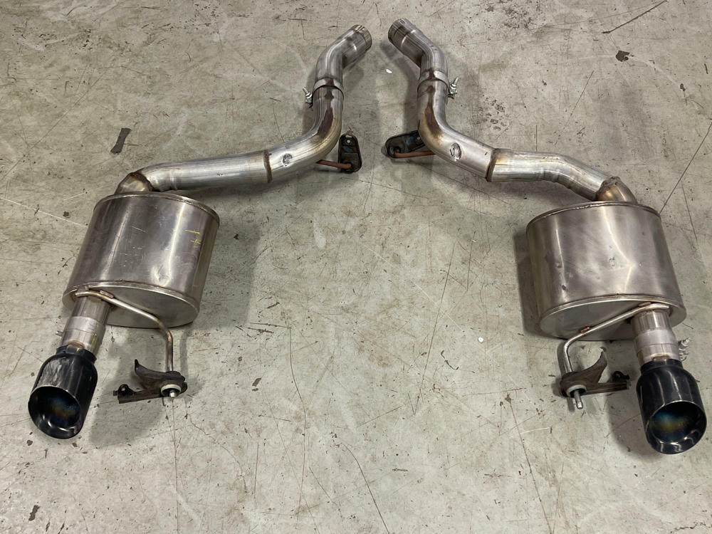 2015-17 Ford Mustang GT Corsa Axle Back Mufflers Pair- Black Tips, Dual Exit 317
