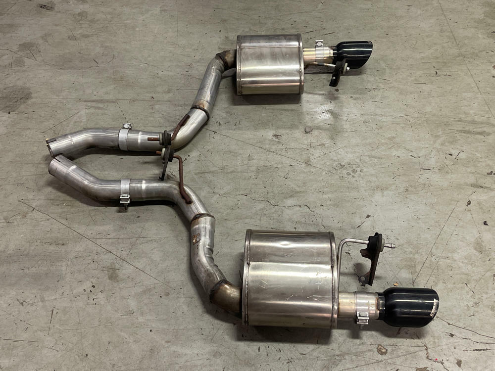 2015-17 Ford Mustang GT Corsa Axle Back Mufflers Pair- Black Tips, Dual Exit 317