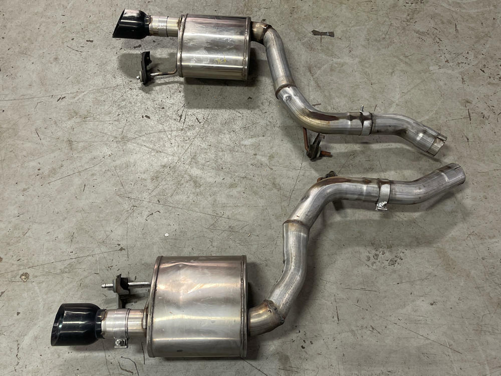 2015-17 Ford Mustang GT Corsa Axle Back Mufflers Pair- Black Tips, Dual Exit 317
