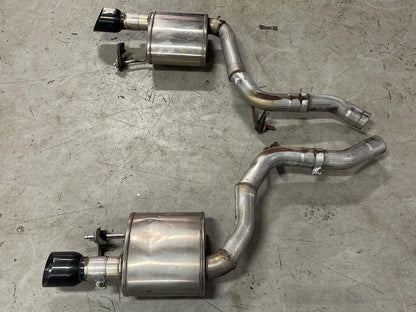 2015-17 Ford Mustang GT Corsa Axle Back Mufflers Pair- Black Tips, Dual Exit 317