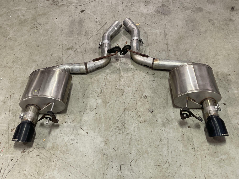 2015-17 Ford Mustang GT Corsa Axle Back Mufflers Pair- Black Tips, Dual Exit 317
