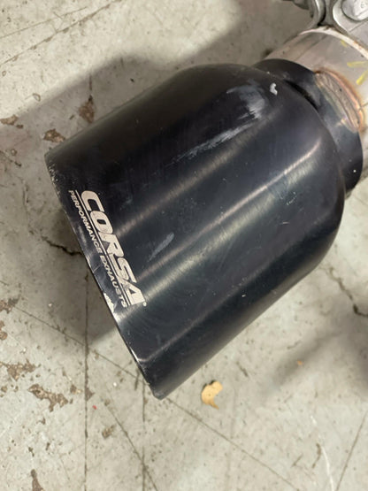 2015-17 Ford Mustang GT Corsa Axle Back Mufflers Pair- Black Tips, Dual Exit 317