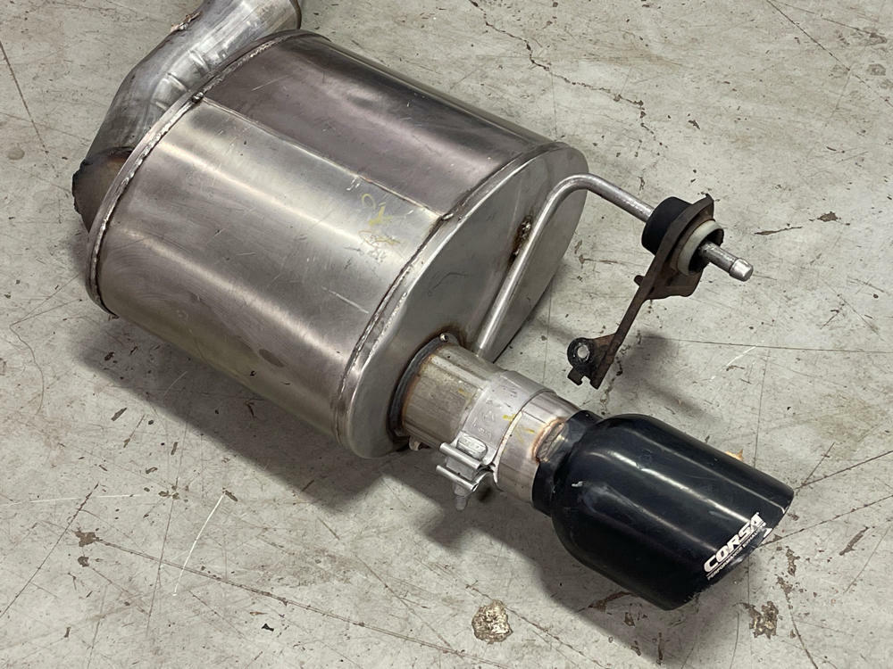 2015-17 Ford Mustang GT Corsa Axle Back Mufflers Pair- Black Tips, Dual Exit 317