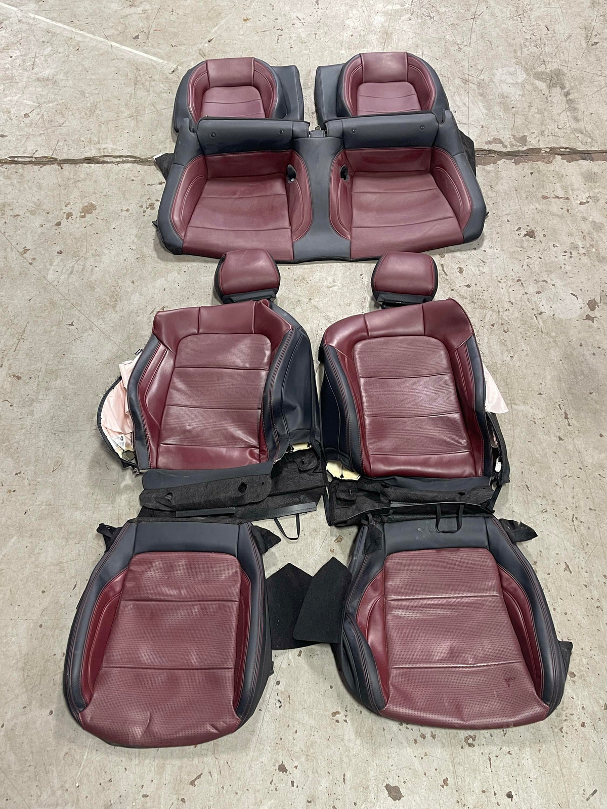 2024-26 Ford Mustang S650 Premium Dark Red Seat Skins Leather 17K Miles 303
