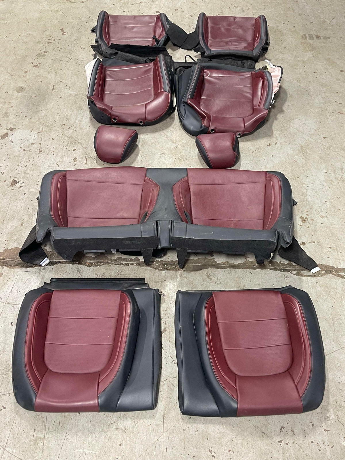 2024-26 Ford Mustang S650 Premium Dark Red Seat Skins Leather 17K Miles 303