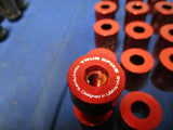1999-04 Ford Mustang Red Anodized True Spiked Lug Nuts Missing one 082