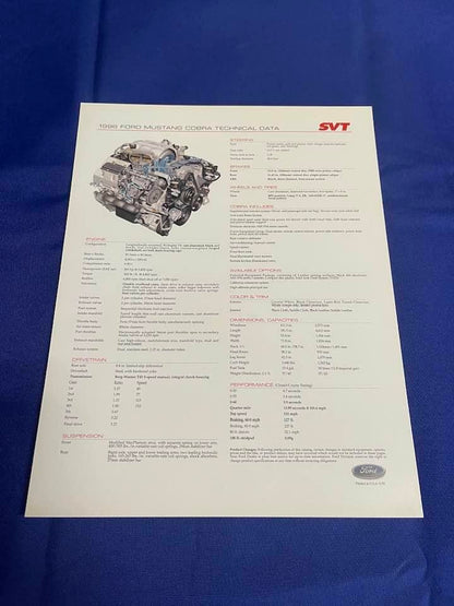 1996 SVT Cobra Dealer Card
