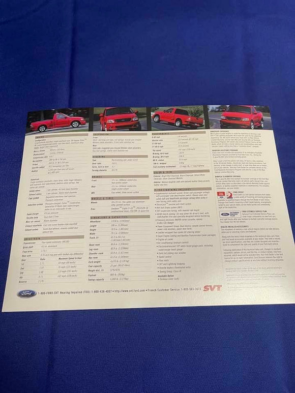 2001 SVT Lightning Dealer Card