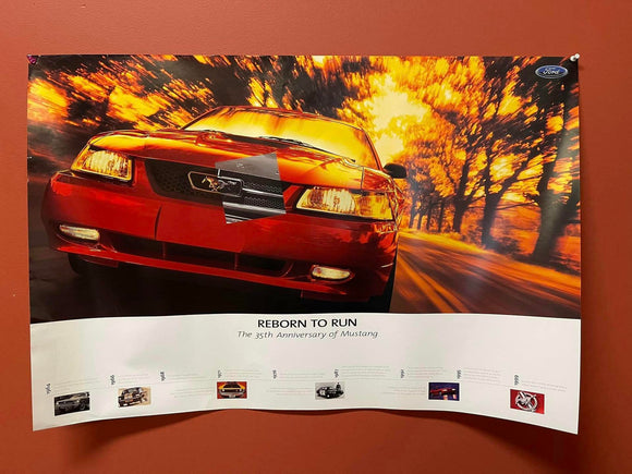 1999 Mustang Reborn to Run 35th Anniversary Poster