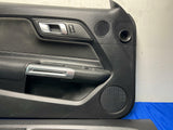 2015-21 Ford Mustang Coupe Black Leather Door Panels Shaker 143