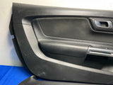 2015-21 Ford Mustang Coupe Black Leather Door Panels Shaker 143