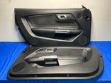 2015-21 Ford Mustang Coupe Black Leather Door Panels Shaker 143